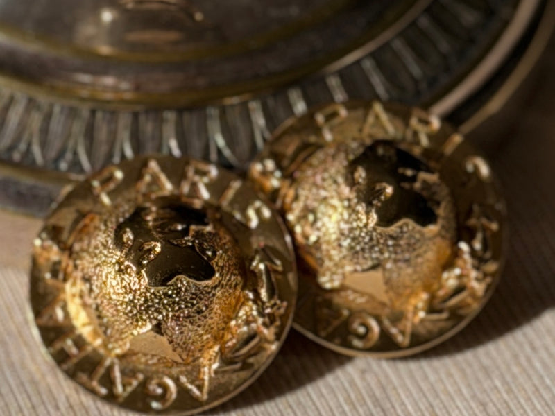 AGATHA PARIS Clips ronds dorés globe et ancre
