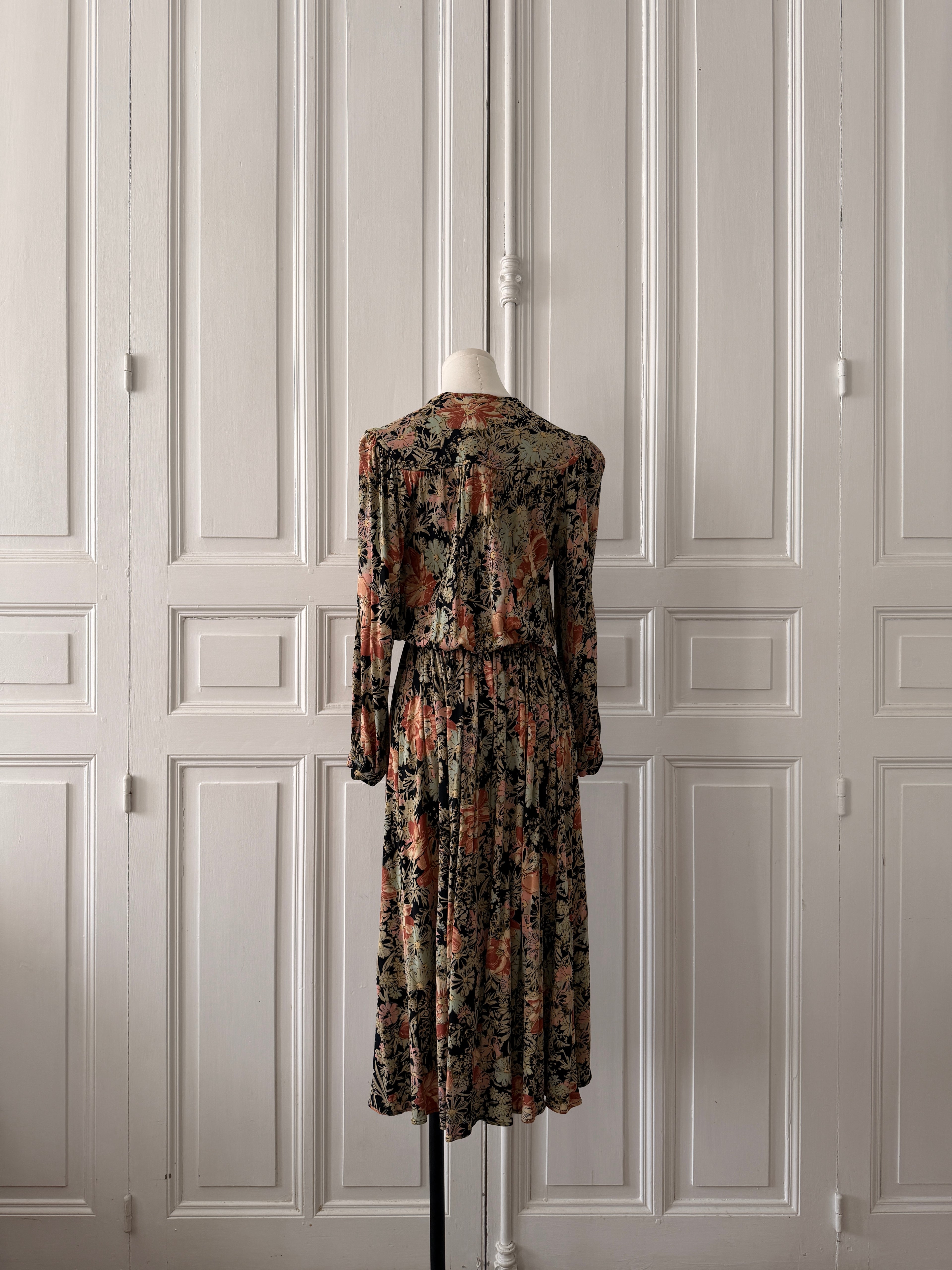 VINTAGE robe 90s imprimé fleuri taille 38