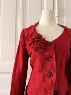 SONIA RYKIEL Veste coquelicot en lin taille 36