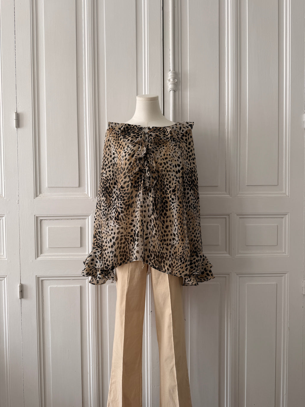 VINTAGE Y2K leopard print blouse taille 46