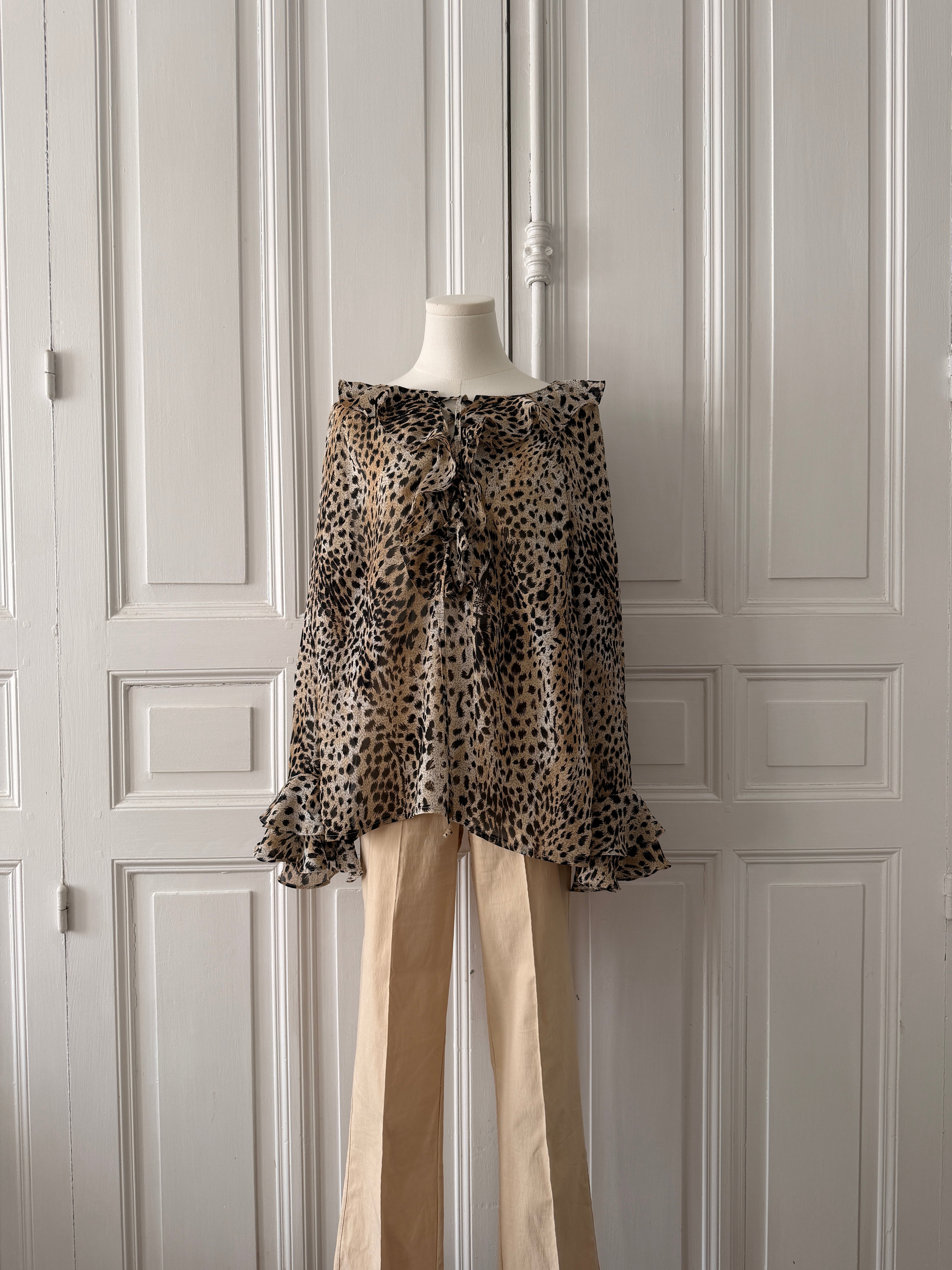 VINTAGE Y2K leopard print blouse taille 46