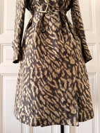 GEORGES RECH trench imprimé animal jacquard bouton marbré important épaulette taille 36