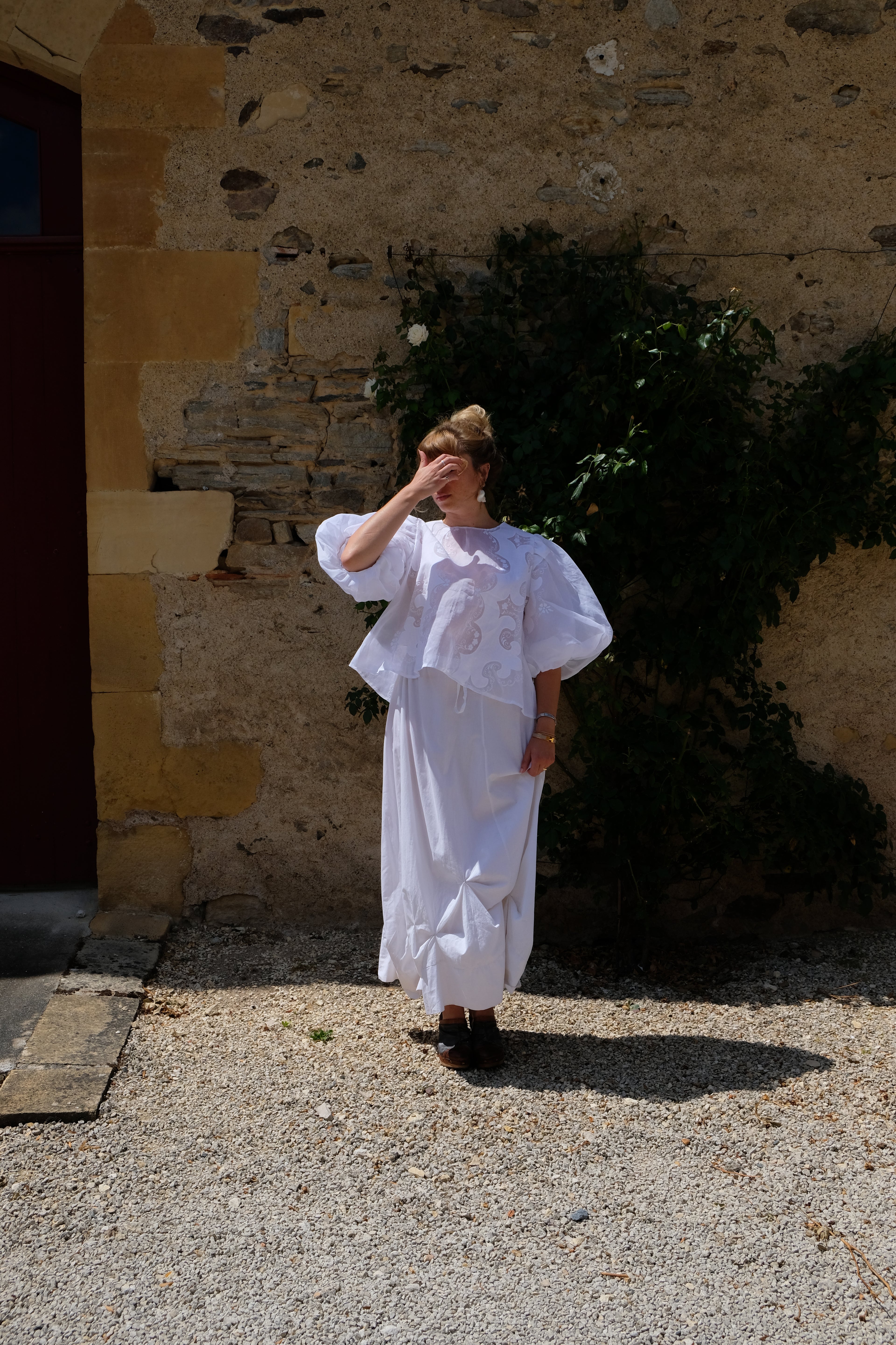 EMMA VERDIER KREMER Blouse Héritage en organza motif devant