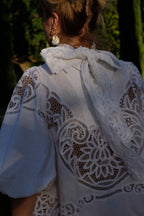 EMMA VERDIER KREMER Robe Héritage – Dentelle ancienne coton blanc