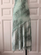 Y2K VINTAGE robe imprimée python bleu Tiffany, designer londonien taille 38