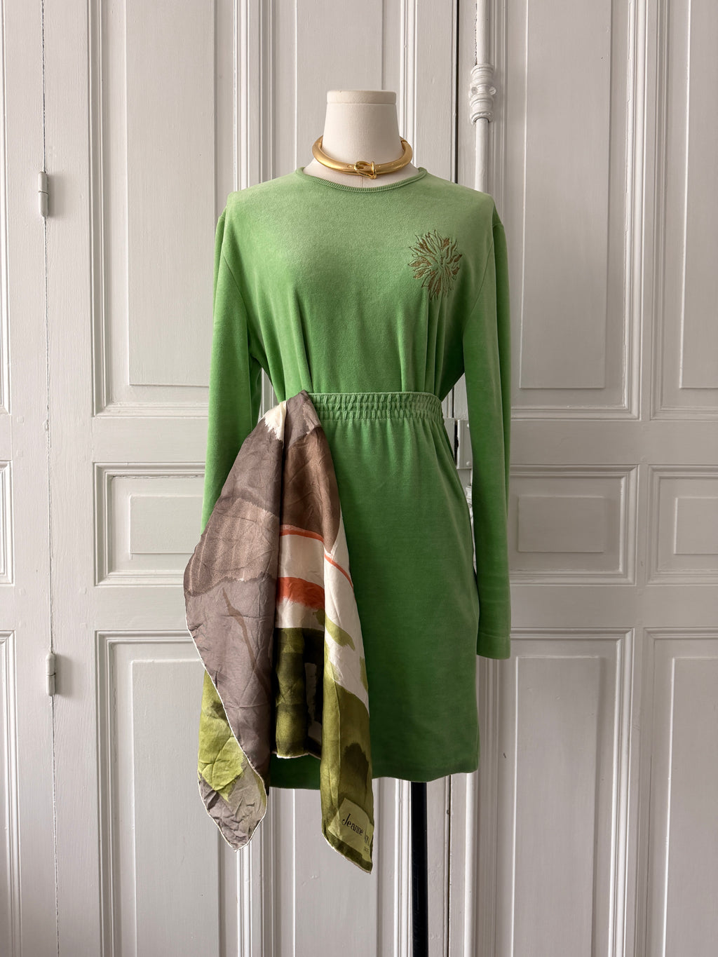 JEANNE LANVIN Paris carré de soie foulard vintage