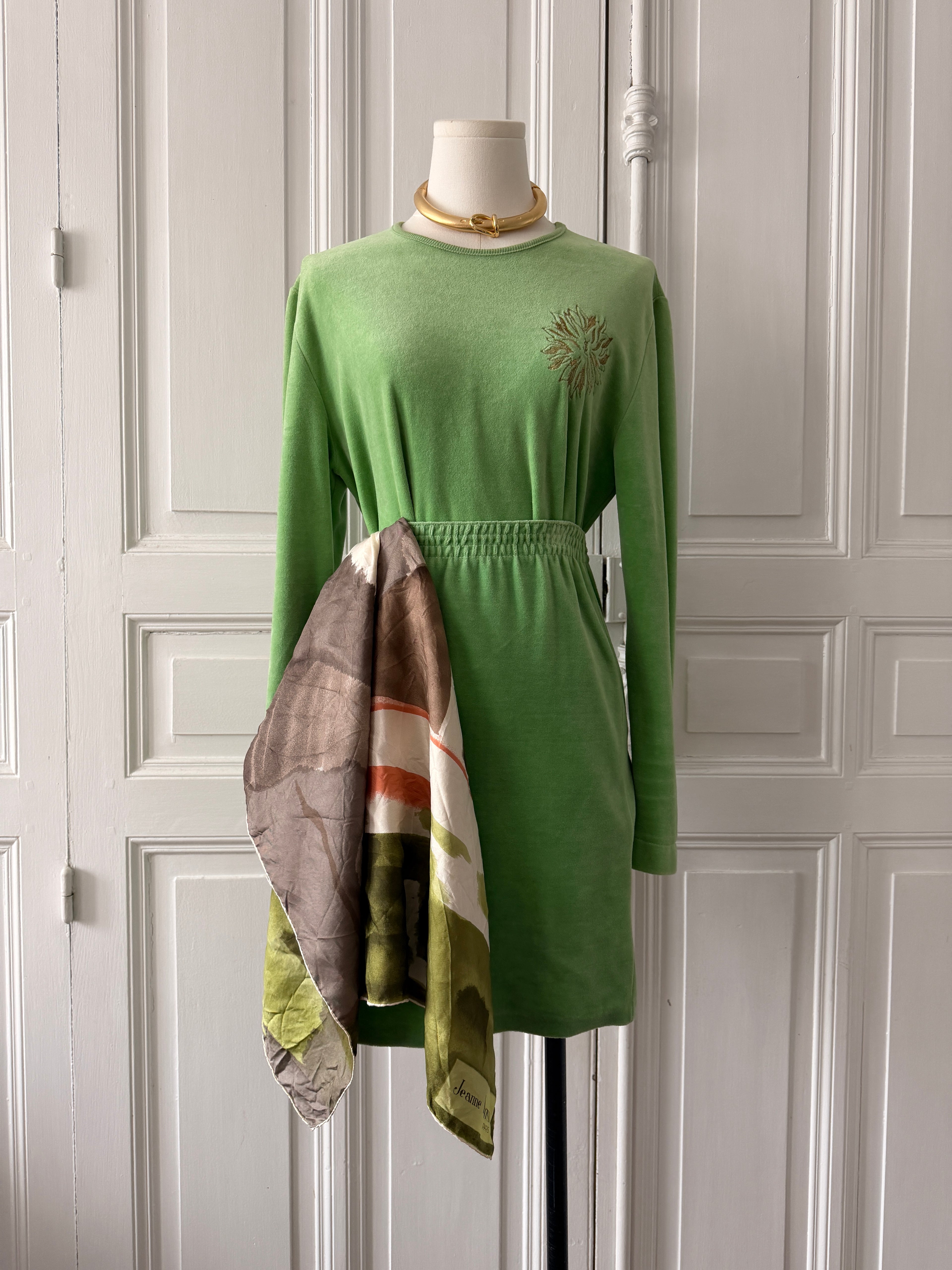 JEANNE LANVIN Paris carré de soie foulard vintage