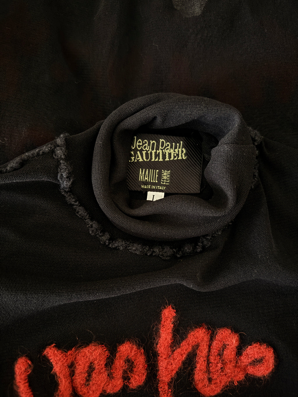 JEAN PAUL GAULTIER Top Mesh Maille noir taille L
