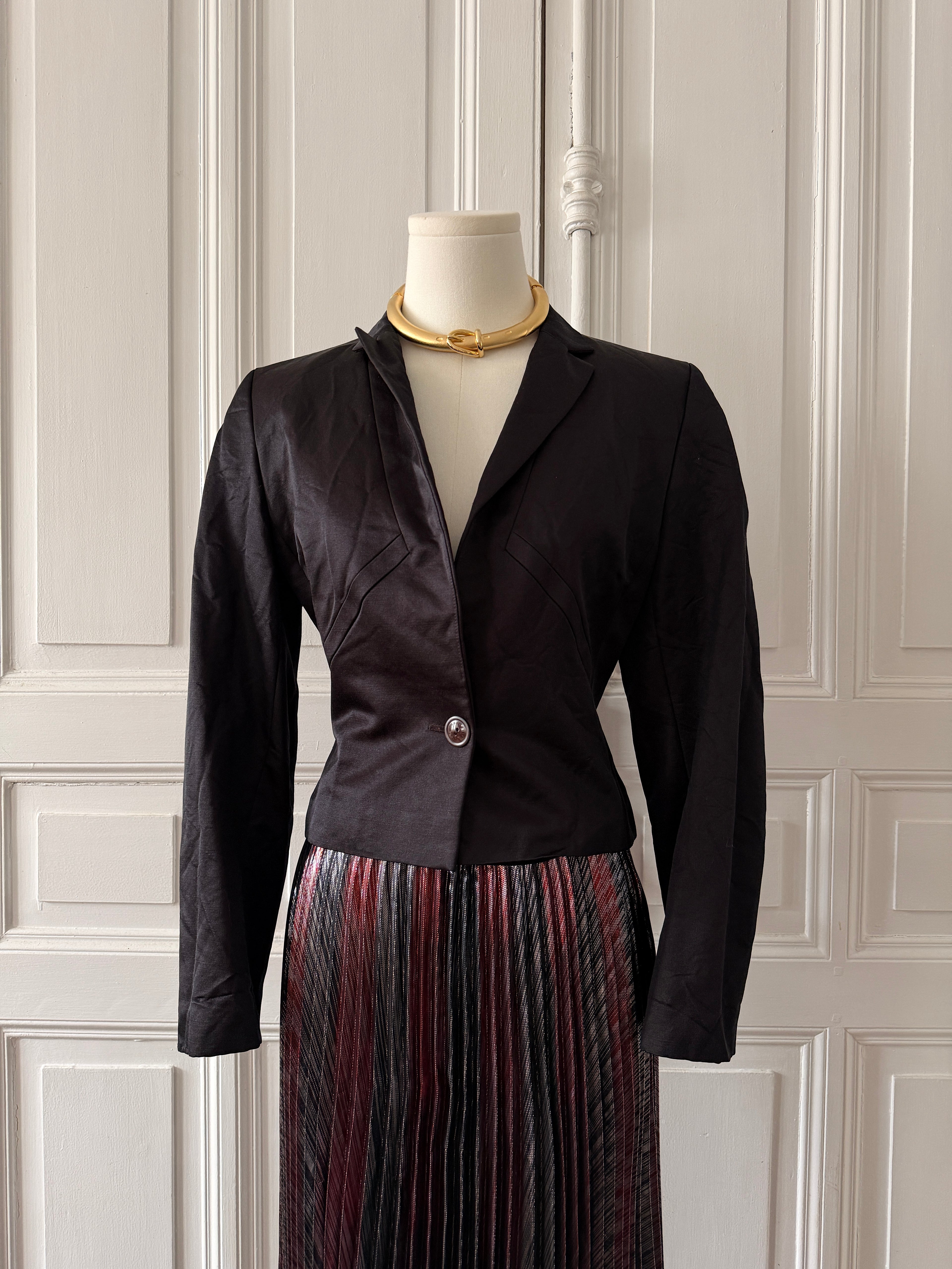 LOUIS FÈRAUD veste en soie noire taille 38