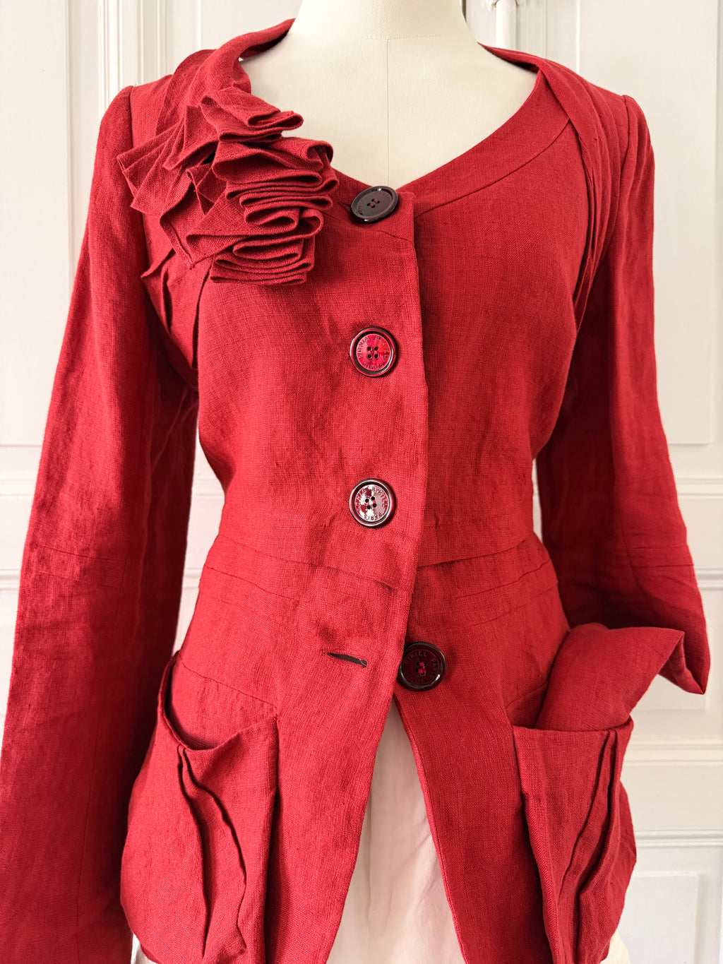 SONIA RYKIEL Veste coquelicot en lin taille 36