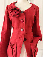 SONIA RYKIEL Veste coquelicot en lin taille 36