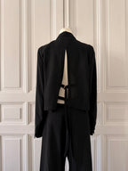 ANN DEMELEUMEESTER Ensemble tailleur pantalon en laine noire taille 38