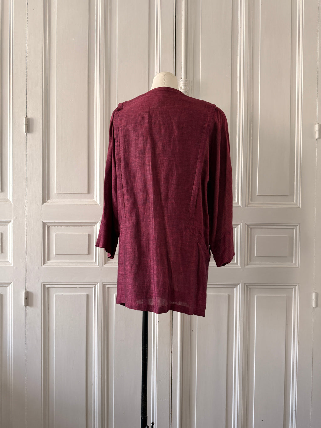 VINTAGE Blazer violet lin et coton année 80 taille 44