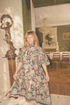 EMMA VERDIER KREMER- Robe maxi en coton imprimé ancien brodé - Modèle Héritage