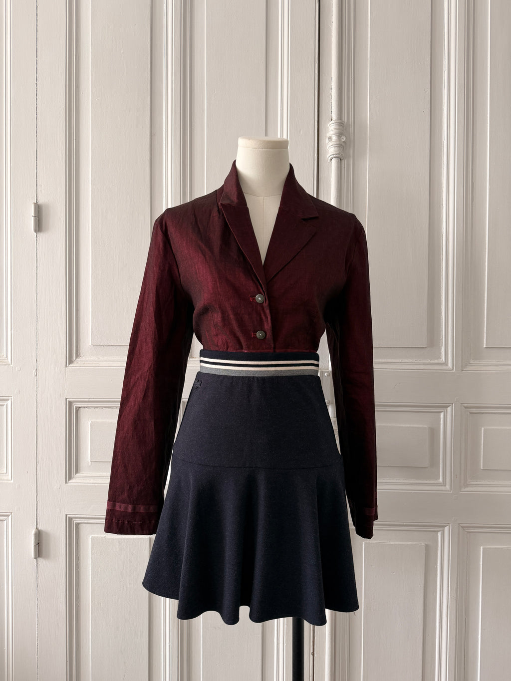 Y2K Veste en toile élastique rouge taille 40