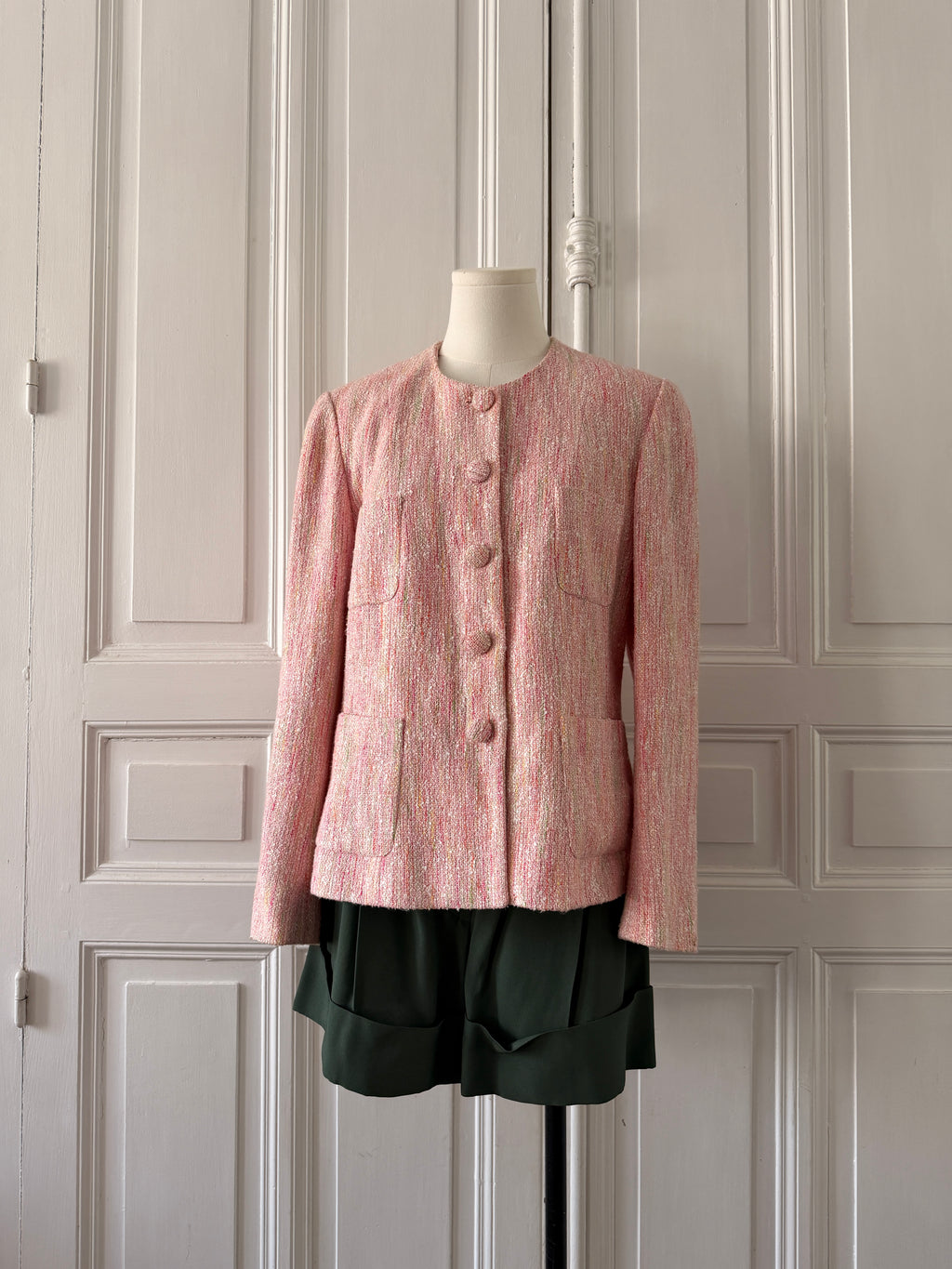 VINTAGE made in France veste tweed rose taille 38
