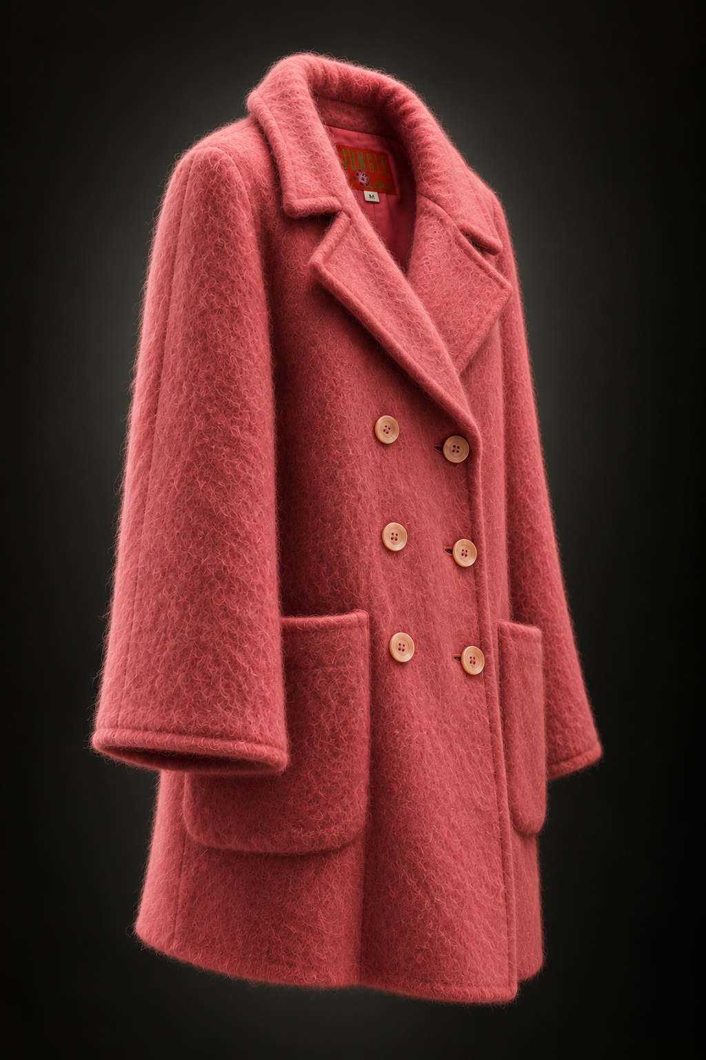 KENZO Jungle manteau en laine rose