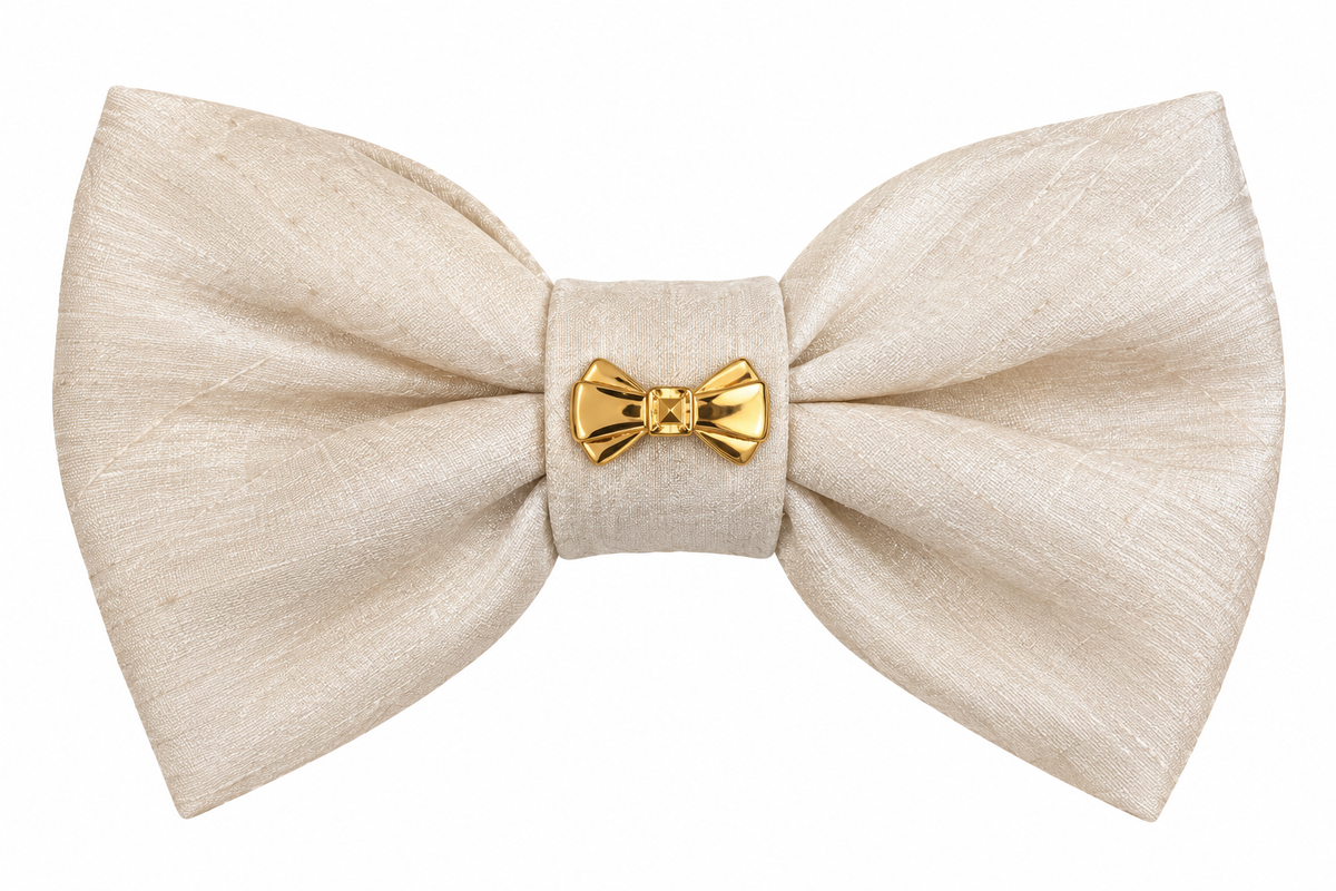 NINA RICCI barrette noeud vintage blanc