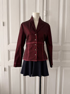 Y2K Veste en toile élastique rouge taille 40
