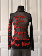 JEAN PAUL GAULTIER Top Mesh Maille noir taille L