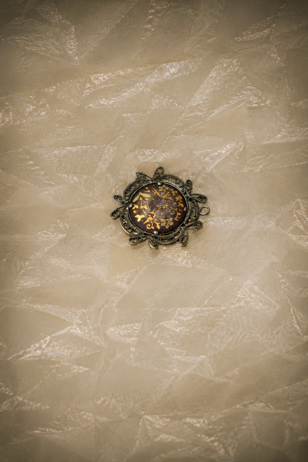 ANCIEN Pendentif doré bronze