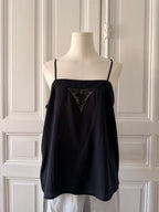 BLEU MARINE DESIGN top à bretelle dentelle taille 38