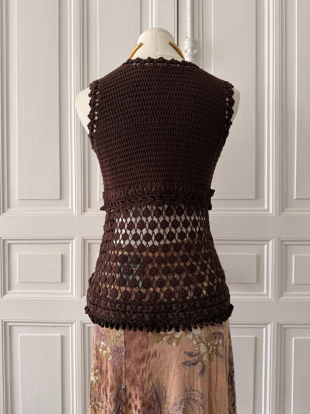 KENZO top débardeur en crochet marron taille S