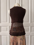 KENZO top débardeur en crochet marron taille S