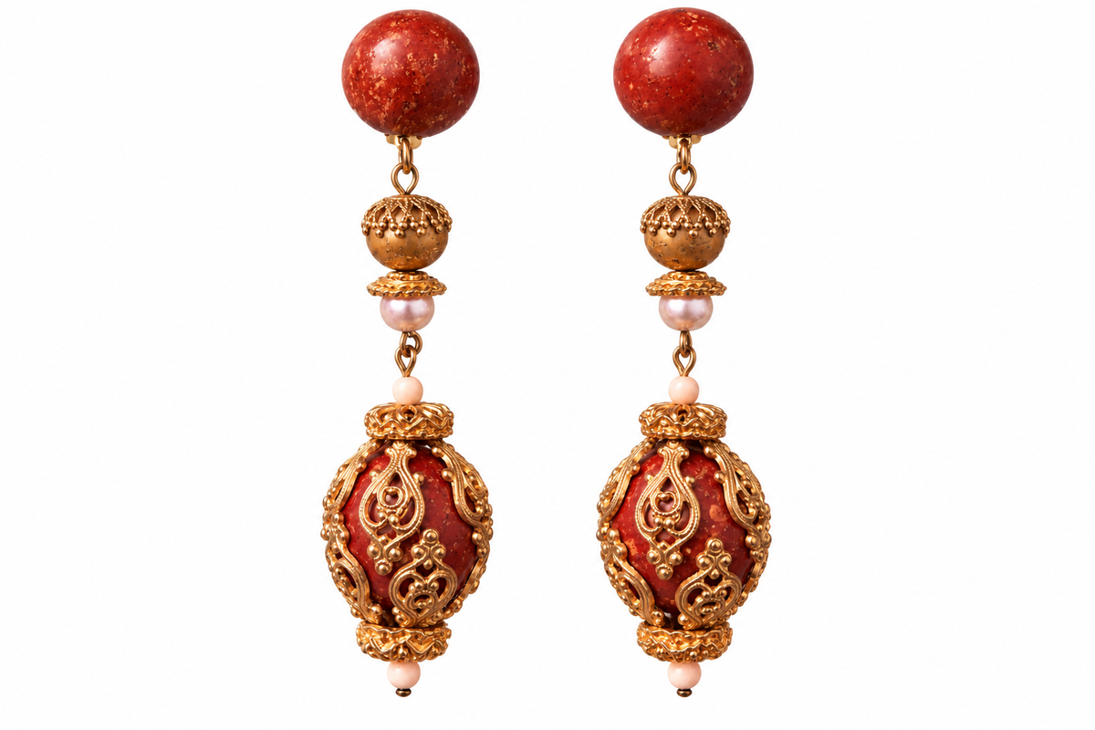 VINTAGE Boucles d’oreilles maximalistes