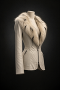VINTAGE Veste en cuir et col en renard