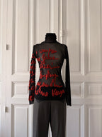 JEAN PAUL GAULTIER Top Mesh Maille noir taille L