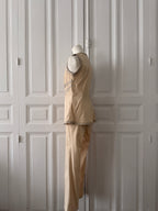 ROMÉO POUR JULIETTE Ensemble tailleur pantalon 2000s beige taille 36