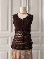 KENZO top débardeur en crochet marron taille S