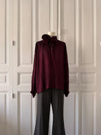 TED LAPIDUS Chemisier en soie manche bouffante col lavallière taille 38