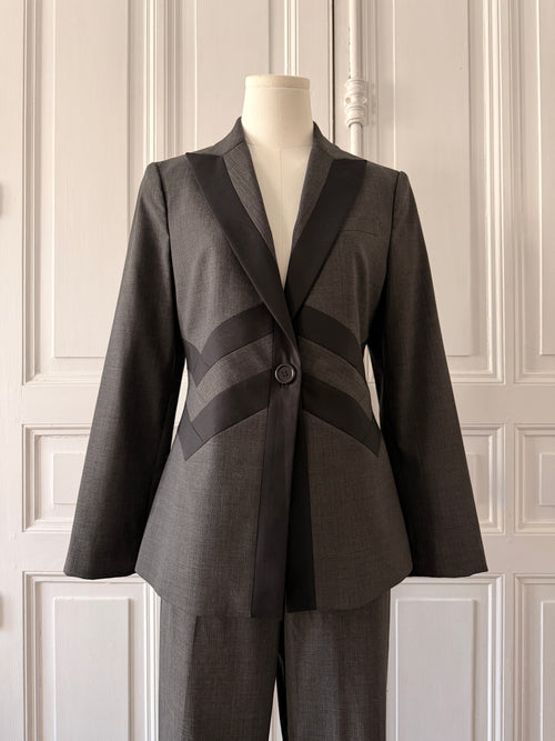 BCBG MAX AZRIA Ensemble tailleur pantalon veste manche longue taille 38