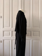 ANN DEMELEUMEESTER Ensemble tailleur pantalon en laine noire taille 38