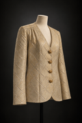 YVES SAINT LAURENT Veste blazer brocard de soie boutons bijoux