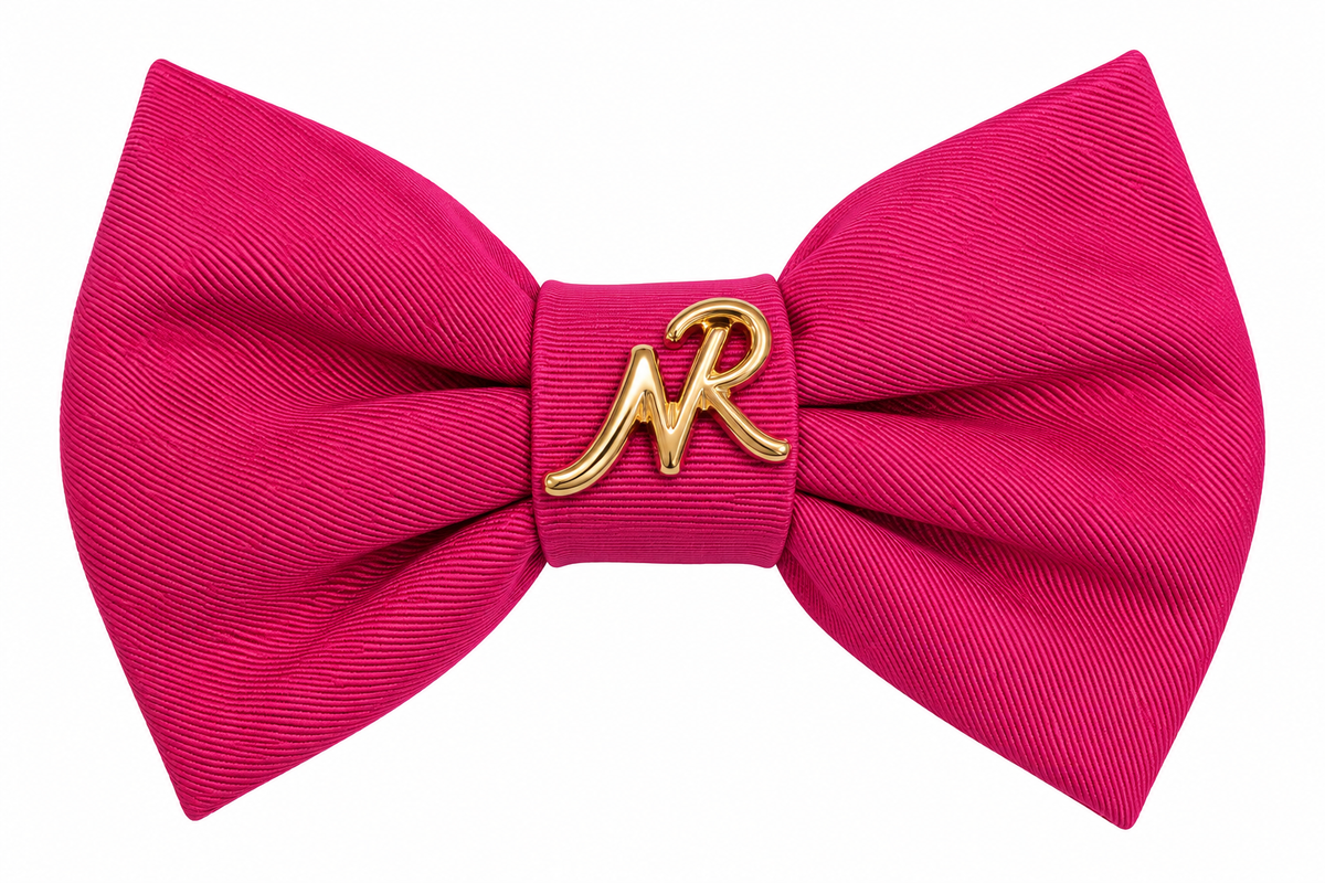 NINA RICCI barrette noeud vintage rose fuchsia