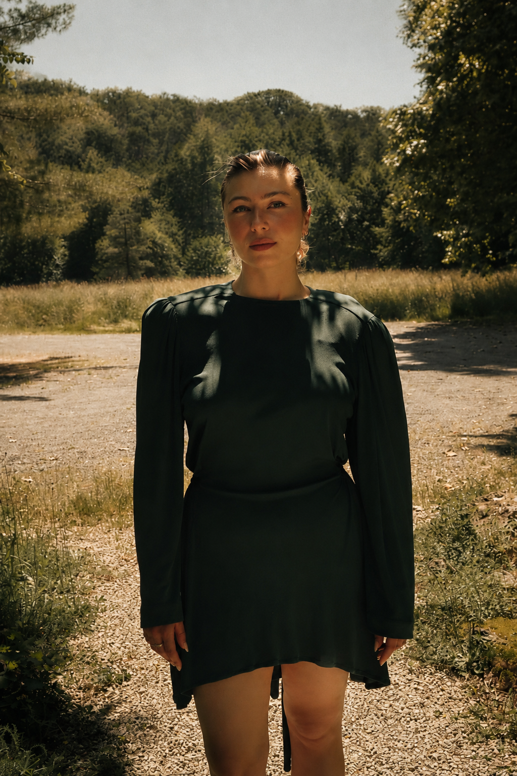 ISABEL MARANT prototype pièce unique robe à épaulette vert sapin taille 38