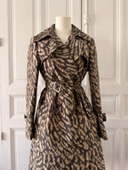 GEORGES RECH trench imprimé animal jacquard bouton marbré important épaulette taille 36