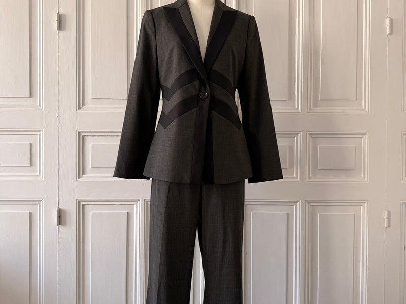 BCBG MAX AZRIA Ensemble tailleur pantalon veste manche longue taille 38