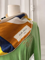 JEAN PATOU foulard carré de soie à motif coloré