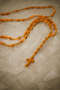 VINTAGE Chapelet Brésilien tissé orange