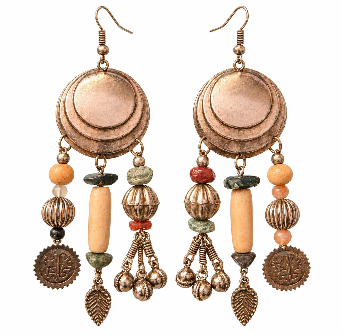 VINTAGE boucle d’oreille métal argenté