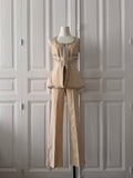 ROMÉO POUR JULIETTE Ensemble tailleur pantalon 2000s beige taille 36