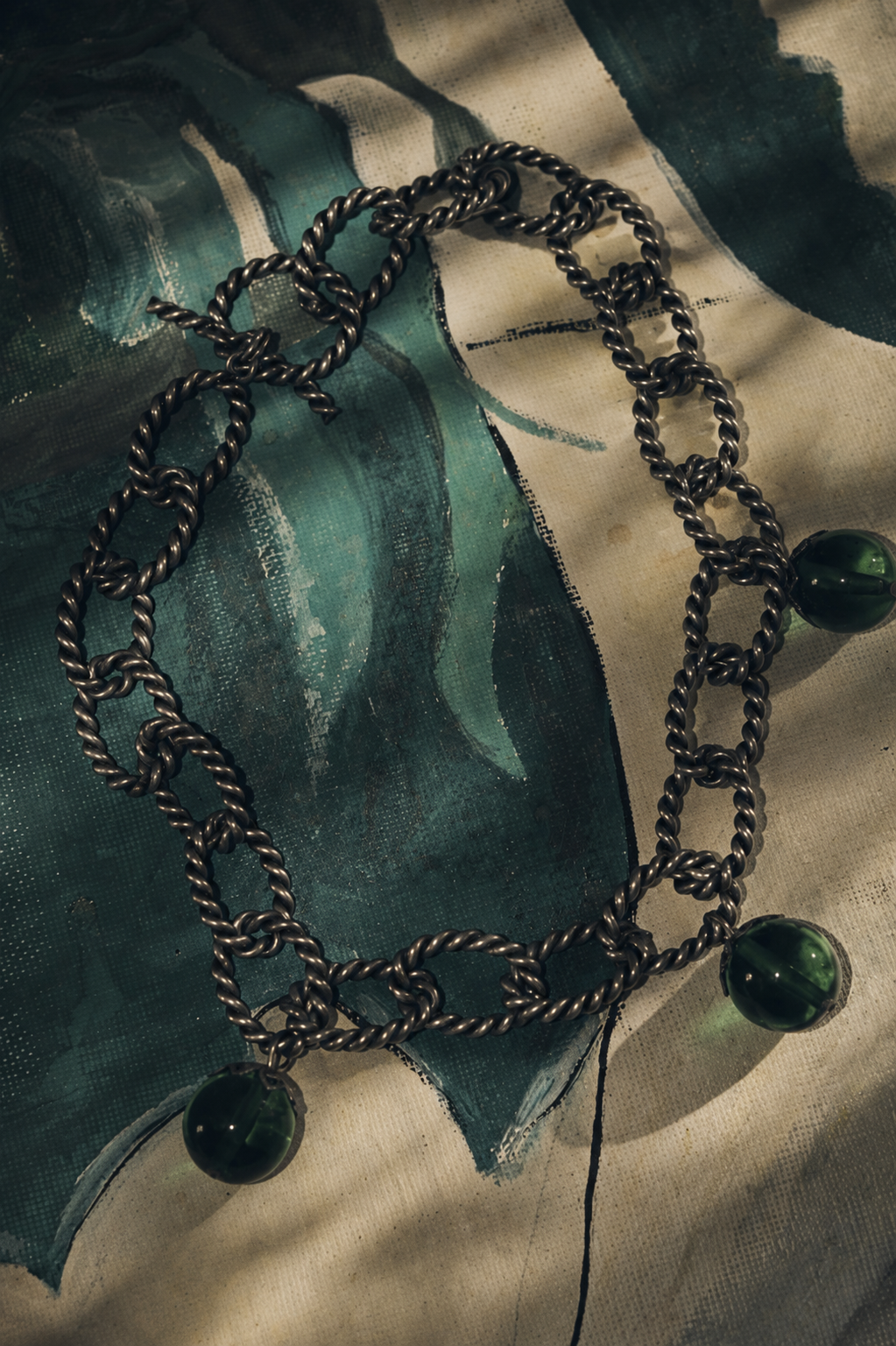 VINTAGE collier argent et perles vestes ras de cou