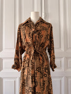 TED LAPIDUS Robe marron vintage années 70