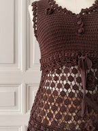 KENZO top débardeur en crochet marron taille S