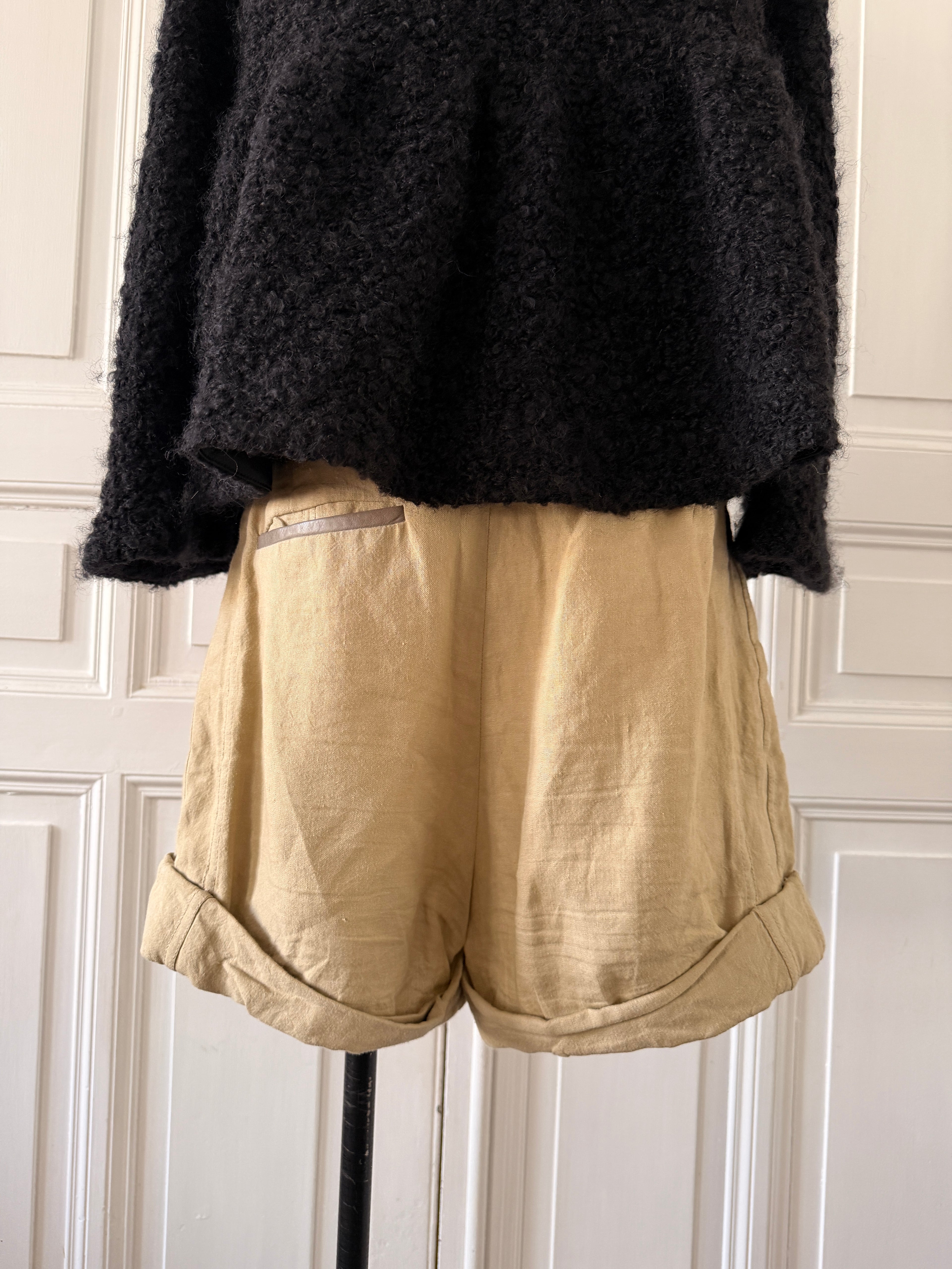 CHLOE Short lin beige taille 38