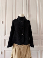 ARMANI Collezioni Veste courte en laine frisée noire 36